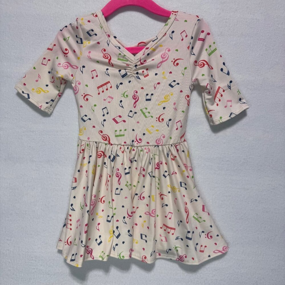 Girls Dress Size 12/24 Months Dotdotsmile Multi Color Music Notes New with Tags